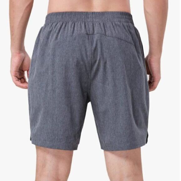 New Hebelala Mens Gray Running Shorts with Pockets, Quick Dry & Breathable - Picture 3 of 3